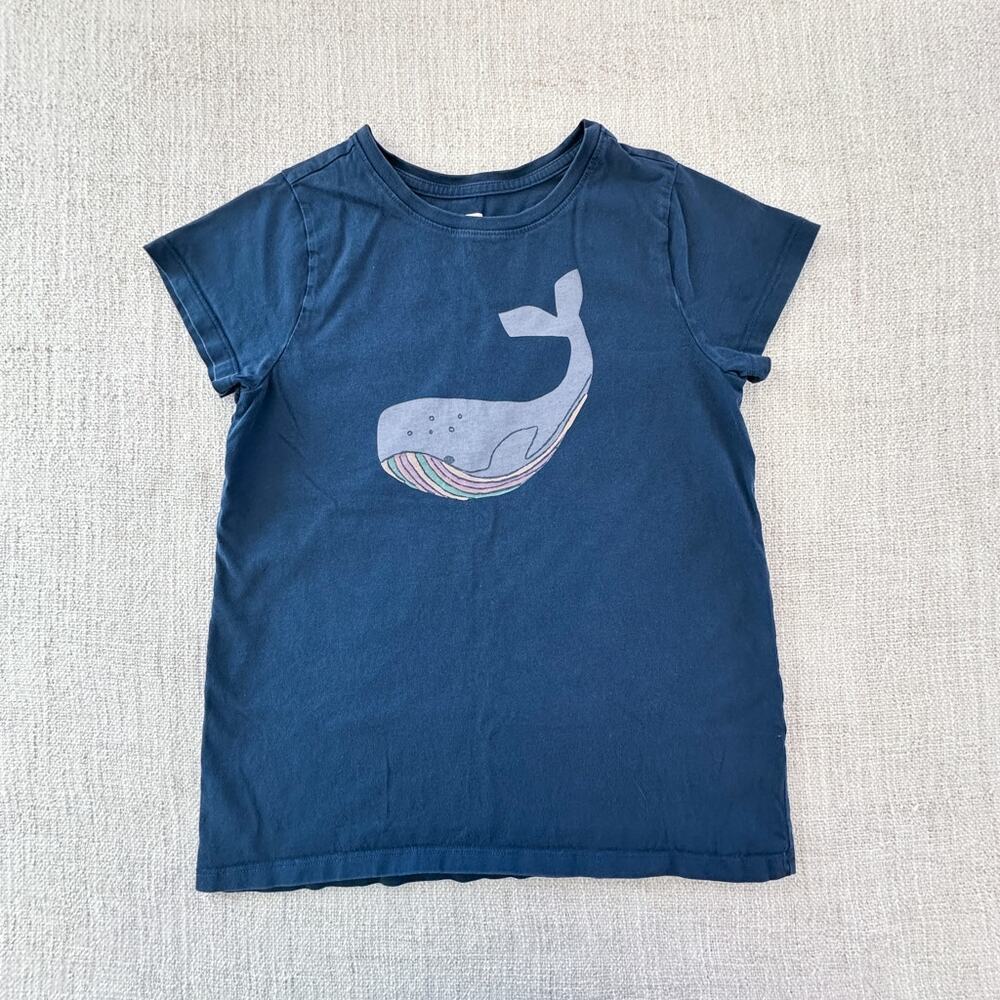 Tea Collection Blue Whale Graphic Tee VGUC 12